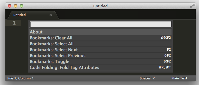 Sublime Text 3's Command Palette. Try accessing it without your mouse!